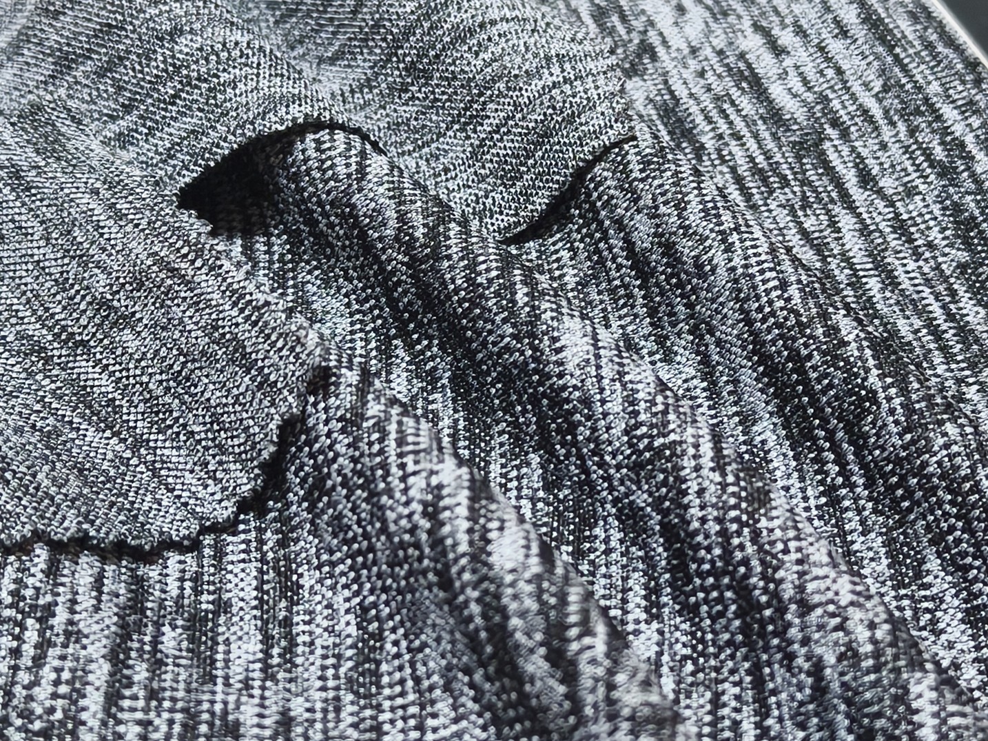 Heather Grey Hexagon Mesh - View 6